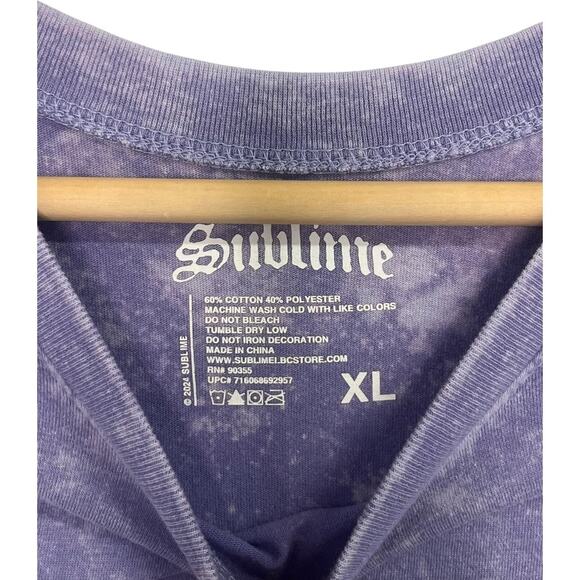 Sublime Shirt Womens XL Purple Acid Wash Summer Tour 1995 Graphic Short Sleeve - Picture 3 of 12
